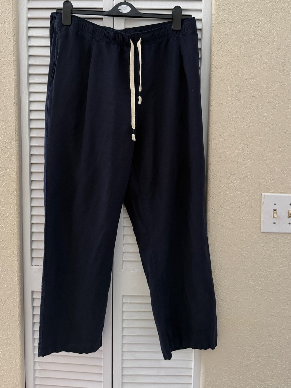Uniqlo Woman blended  linen Casual Drawstring Pants - Navy size xxlarge